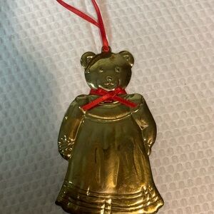 Department 56 Brass Ornament Victorian Girl Bear